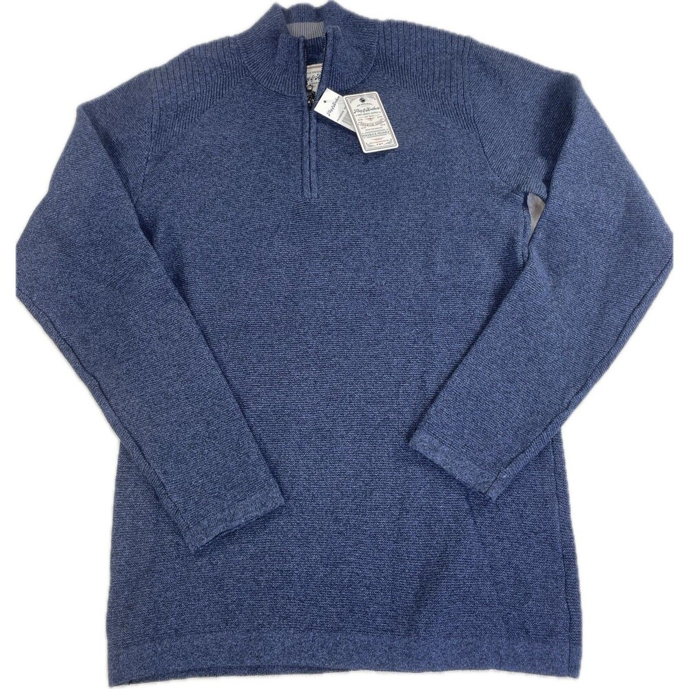 Flag & Anthem Men's Size Small Sweater Blue (1/4) Quarter-Zip Pullover